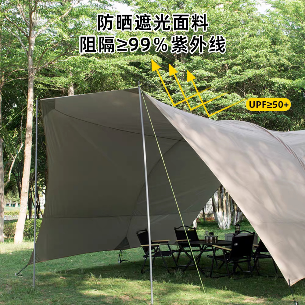 Artesanos al aire libre dragón camping cubierto de plata sombrilla portátil sombra a prueba de lluvia protección solar sombrilla sombrilla lluvia tormenta