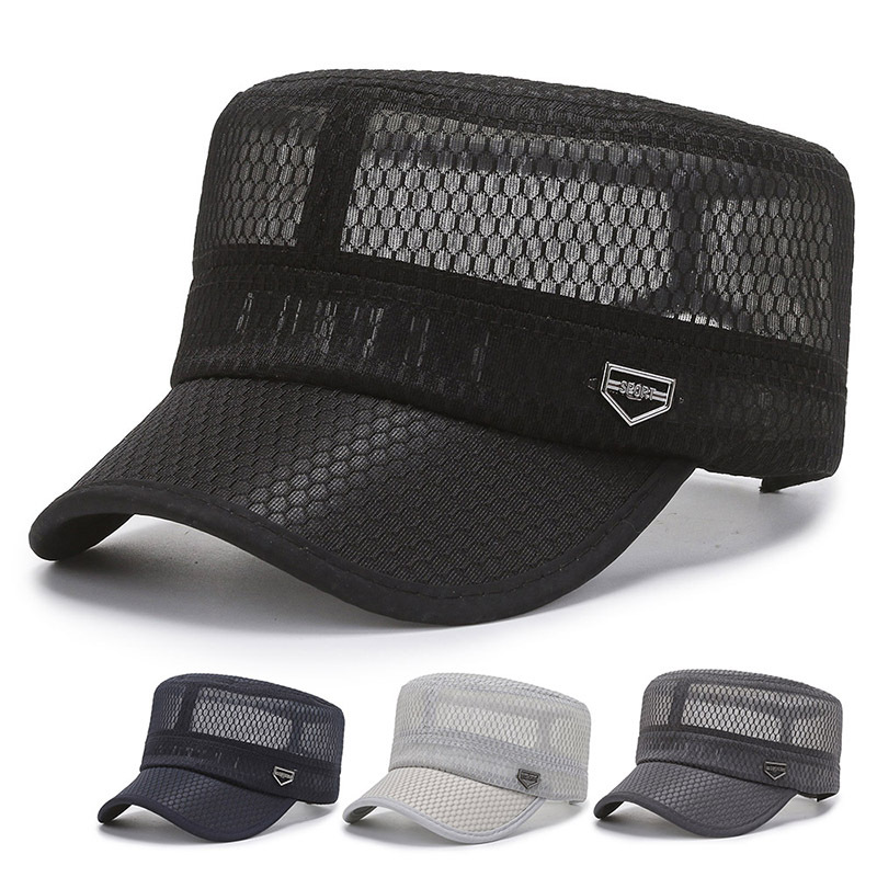 Net zomer eendenbek dunne zonneklep ademend en zonnebrandcrème honkbalpet, veelzijdig voor buitenmensen, platte hoge hoed_voghion.com