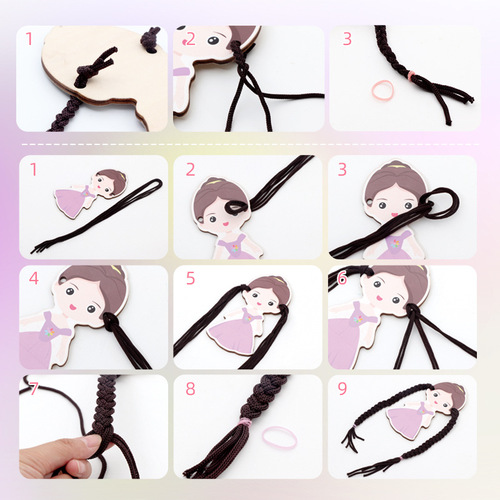 Fun practice braiding small fish stringing rope game kindergarten fine motor craft threading board toy