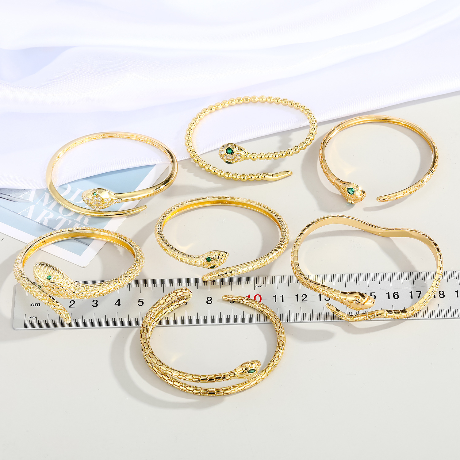 fashion diamond snake open bracelet