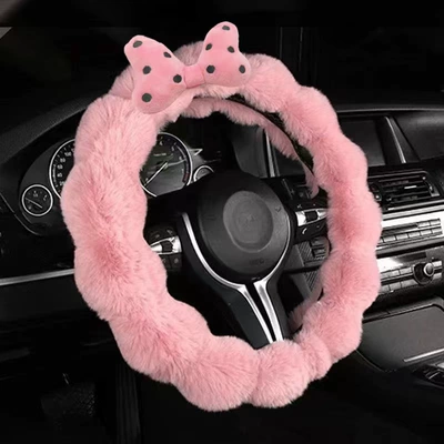 Amazon Cross-Border Labeling Bubble Plush Cartoon Car Sports Steering Wheel Non-Slip Short Hair Winter Warm Handle Cover