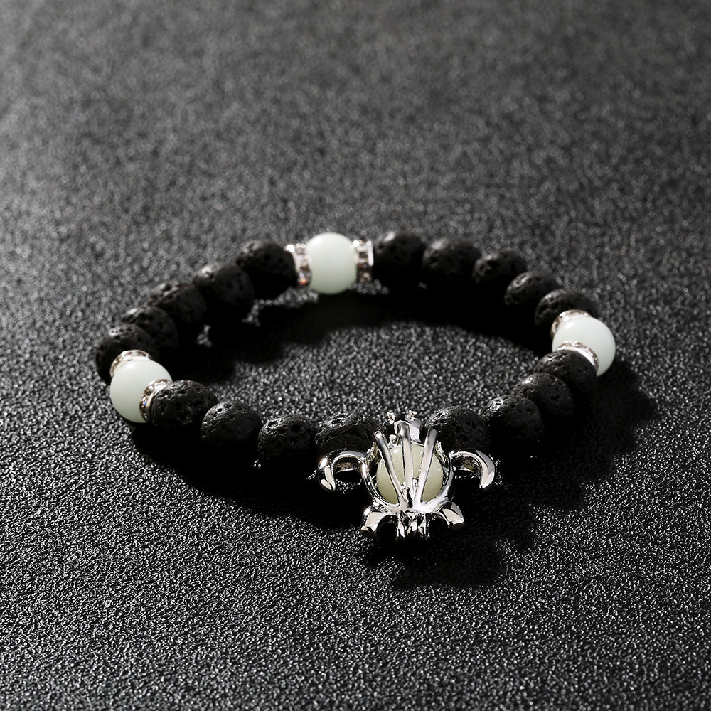 Bracelet de perles lotus phosphorescent brillant dans le noir_voghion.com