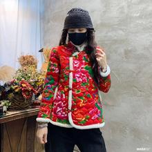 女士东北大花布棉袄 女加厚保暖短款花棉服外穿加厚棉衣冬季