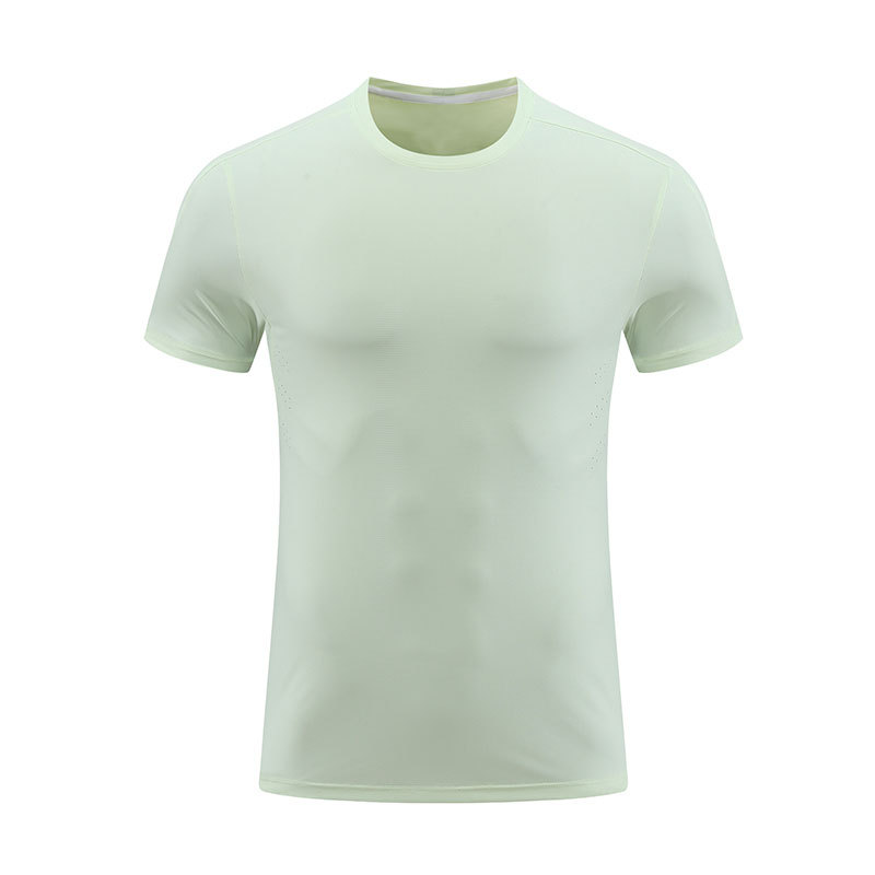 Camiseta de seda de hielo de color sólido de secado rápido Ropa de fitness de malla transpirable de verano para hombres Ropa de baloncesto Entrenamiento Ropa de secado rápido Deportes Manga corta