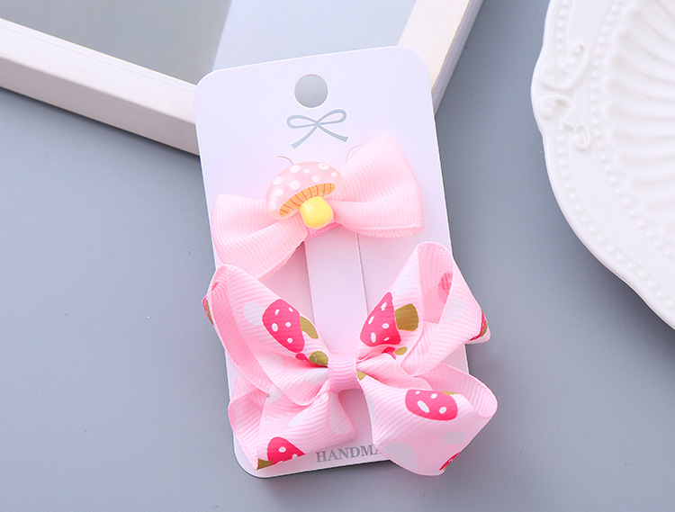 Girl's Sweet Cherry Strawberry Bow Knot Cloth Hair Clip display picture 9