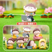 新款小佛祖上班记盲盒萌趣可爱装饰品办公室摆件创意厂家直销