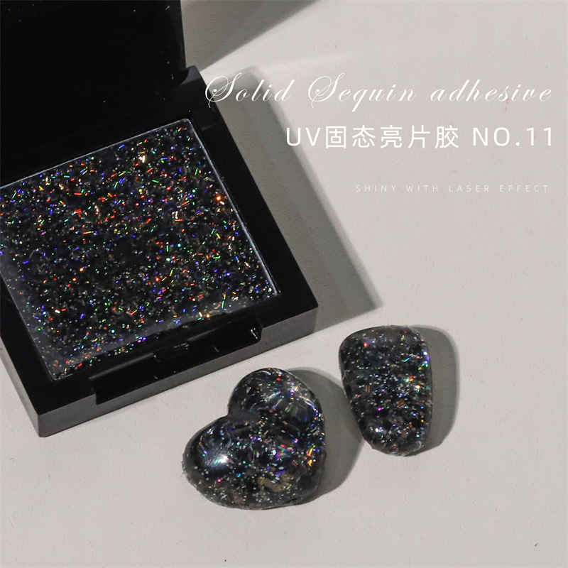 Pequeño Libro Rojo manicura japonés UV sólido lentejuelas pegamento flash láser brillo lentejuelas esmalte de uñas pegamento para salón de uñas