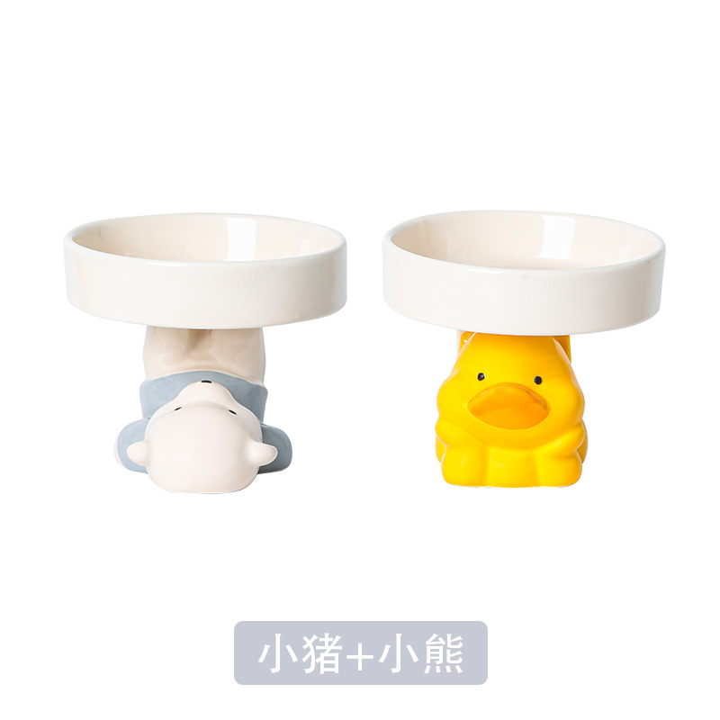 파란 곰 그릇 + 노란 오리 그릇