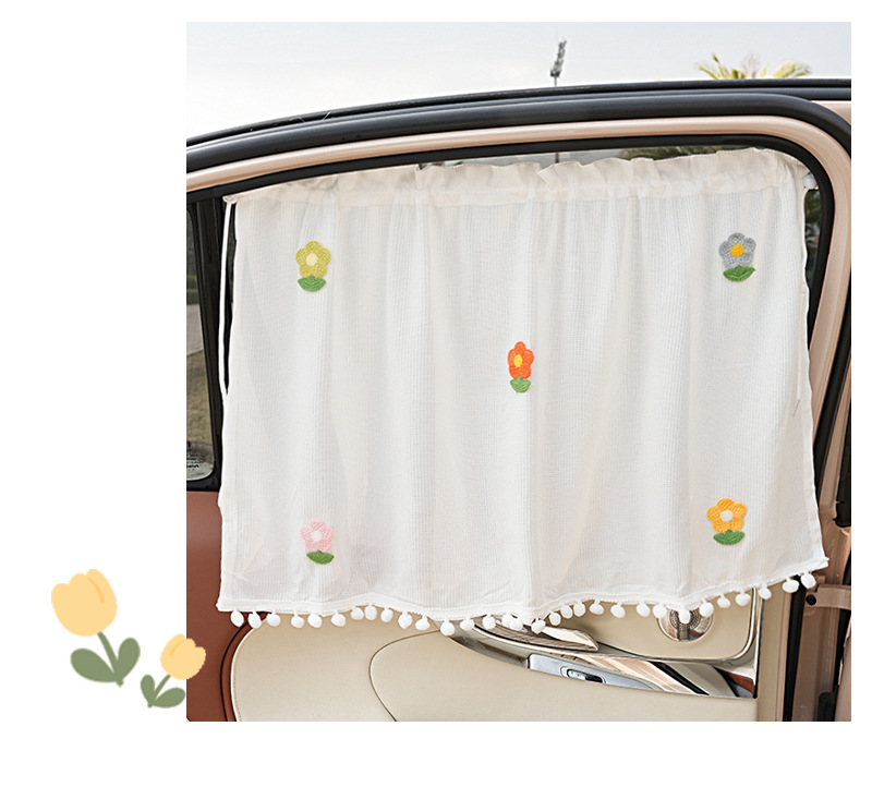 Waffle car curtain car fresh diy sunshade curtain suction cup convenient sunscreen car shading curtain