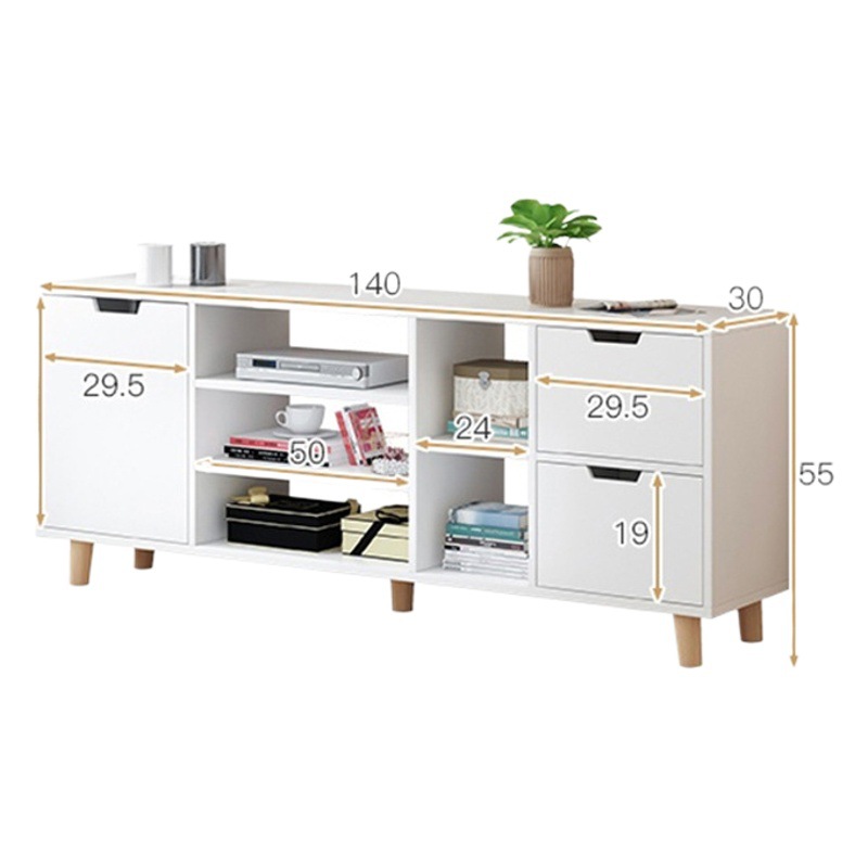 Nordic simple TV gabinete mesa de café dormitorio sala de estar pequeño apartamento pierna de madera maciza simple TV gabinete de piso mesa de gabinete