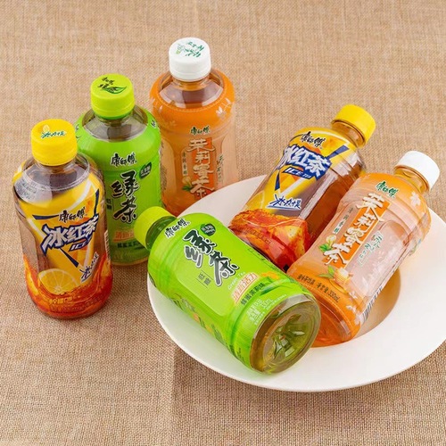 Master Kong Iced Black Tea and Green Tea Beverage 330ml x 12 Mini Bottles, Mini Peach Oolong Orange Juice Beverage, Full Carton