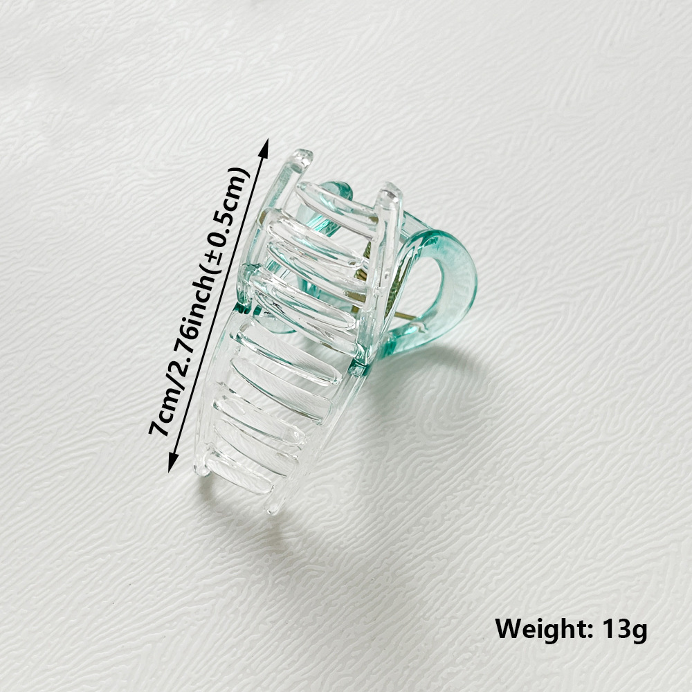 Fermaglio per capelli trasparente da 7 cm, piccolo fermaglio per squalo, dolce fermaglio per capelli, per ragazze, con piastra, colore caramella, mezzo nodo, accessori per capelli_voghion.com