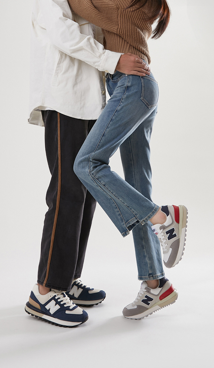 Giày thể thao unisex cổ điển tăng chiều cao đế dày phong cách Balance 574 — màu xanh đậm chi tiết 23