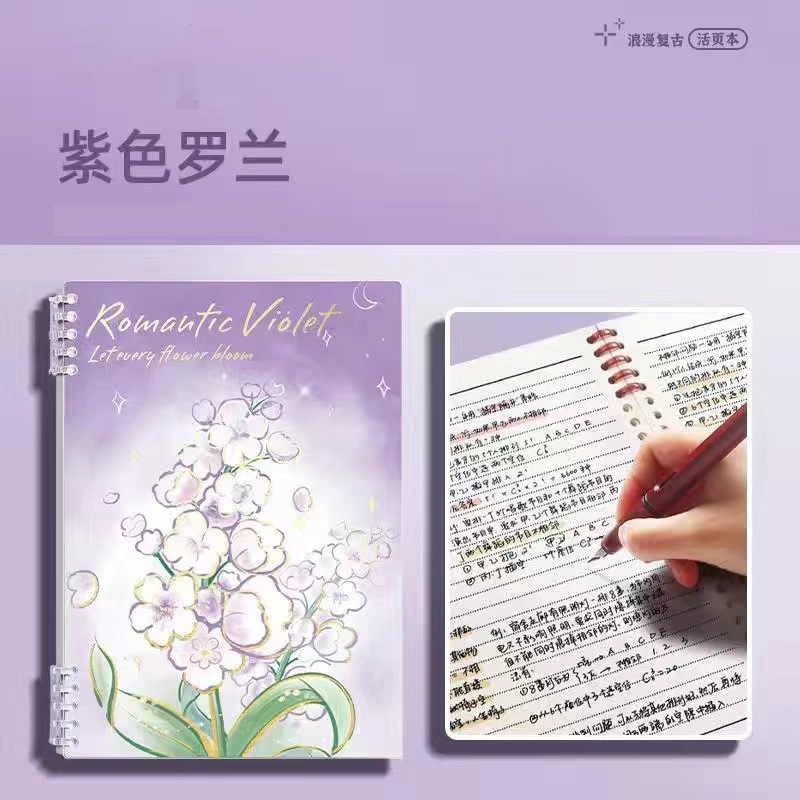 B5笔记本本子可拆卸内芯高颜值活页本空白记事本a4方格日记本加厚|undefined