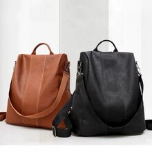 ins时尚潮搭双肩包2025个性新款洋气防盗背包女复古多功能学生包