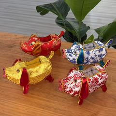 十二生肖猪花灯节庆可用传统手工制作可亮灯带手挑干中式非遗制作