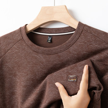 高端春秋季新款男士长袖卫衣潮流时尚打底圆领棉T恤内搭帅气印花