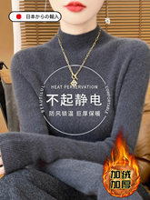 仅用于产品展示勿拍-配羊毛大衣的打底内搭加绒加厚毛衣女秋冬半