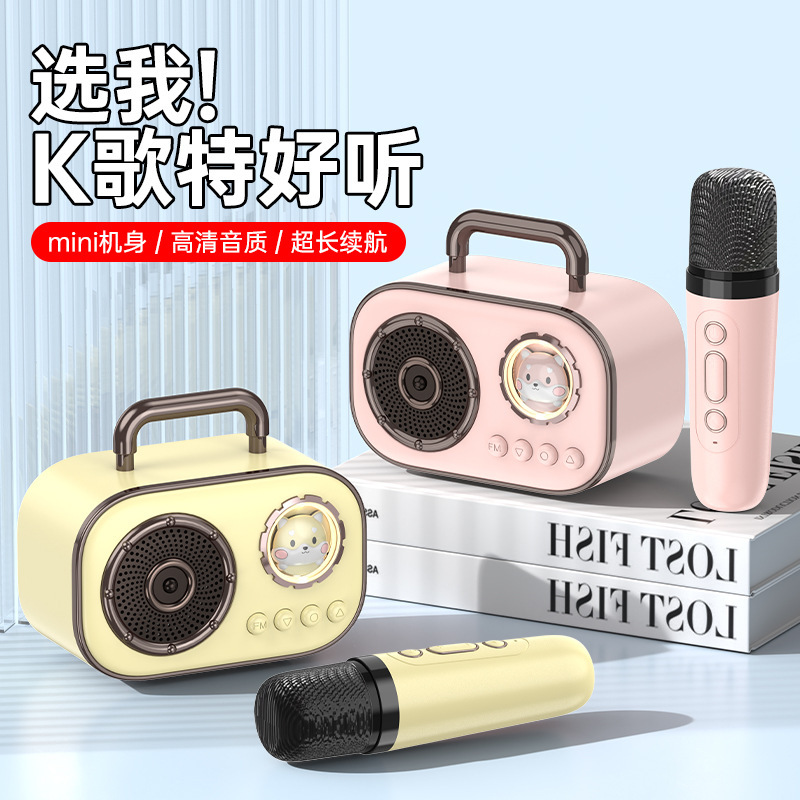 创意太空舱蓝牙音响便携式带麦克风户外唱歌小型家庭KTV无线音箱|undefined