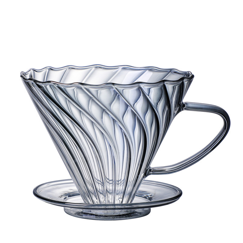 [New coffee filter] glass coffee filter cup V60 set coffee pot funnel filter