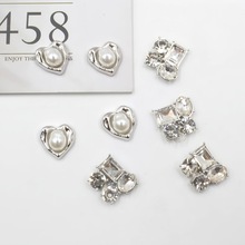 韩版diy合金饰品配件镶钻珍珠少女款质感轻奢洞洞鞋头饰发饰材料