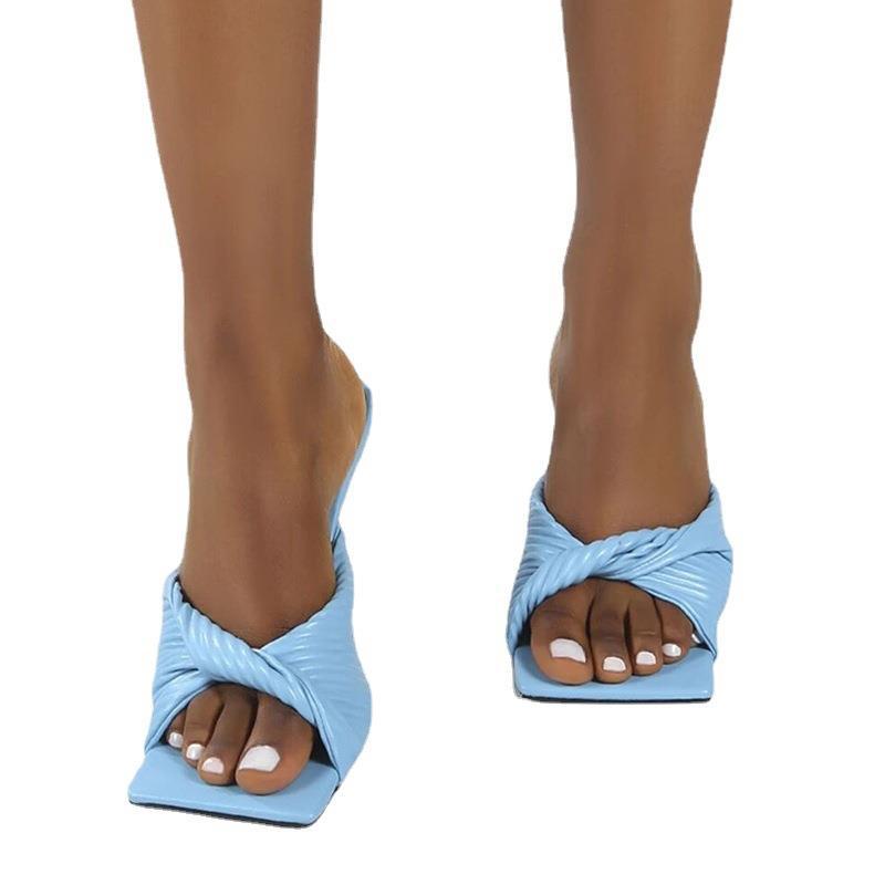 European And American Heels 2022 Summer New Outdoor Stiletto Heel Peep-Toe Sandals Women's Foreign Trade Shoes_vogvips.com