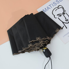 真刺繍さくらんぼ全自動折り畳み傘女子晴雨両用高颜値日傘紫外線防止