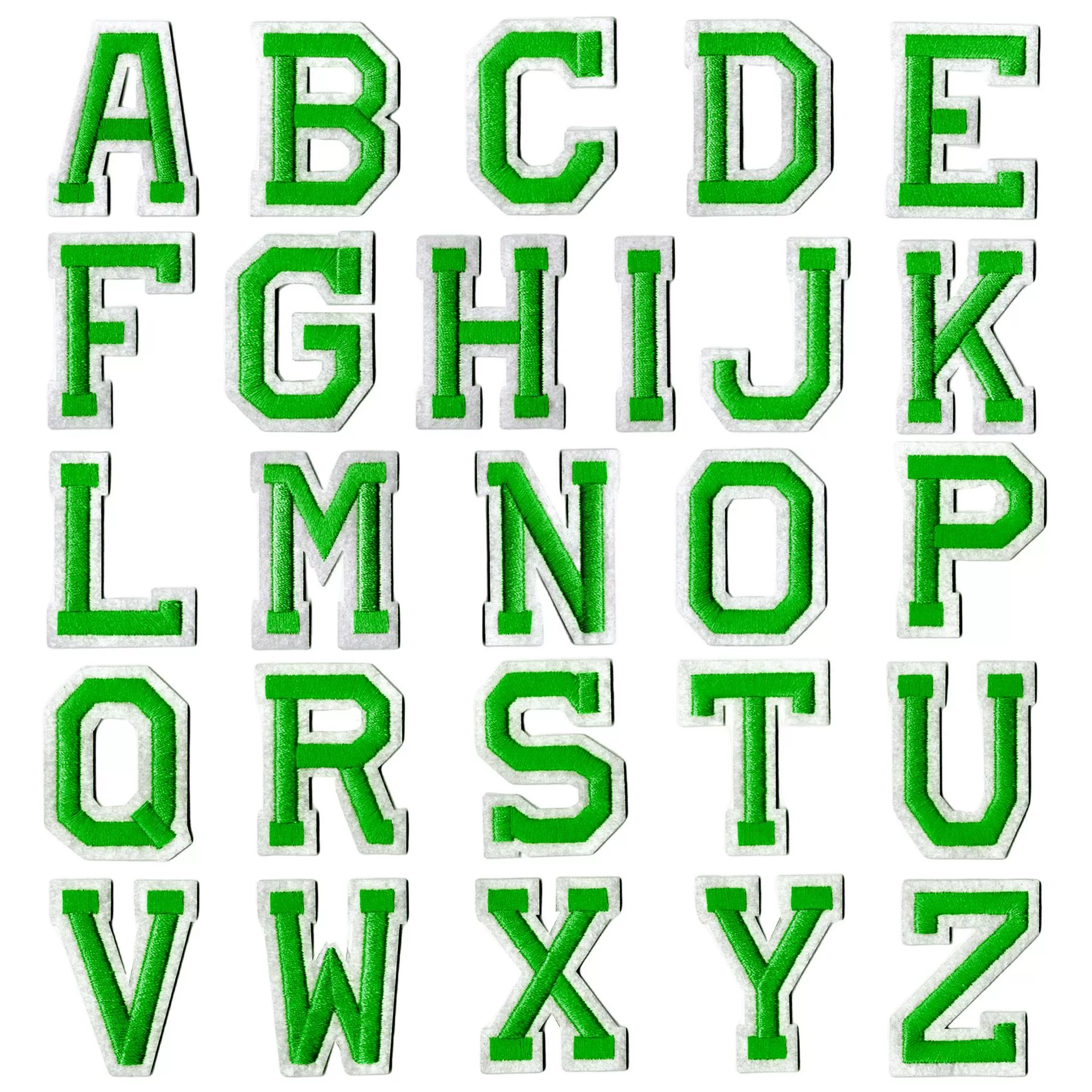 [Переведено] Alphabet Embroidery Patches (Yongxin) 26-Letter Set, Iron-on Fabric Letters, Multi-Color Options