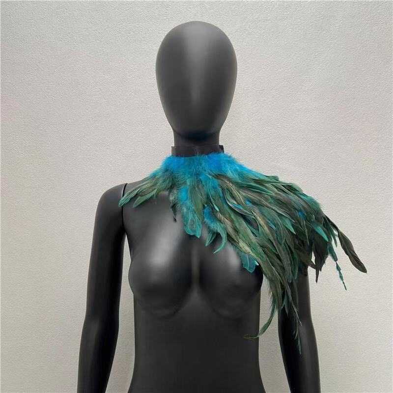 Cross-border Explosions Retro Gothic Feather Shawl Cape Adult Halloween Stage Show Exterior Shoulder