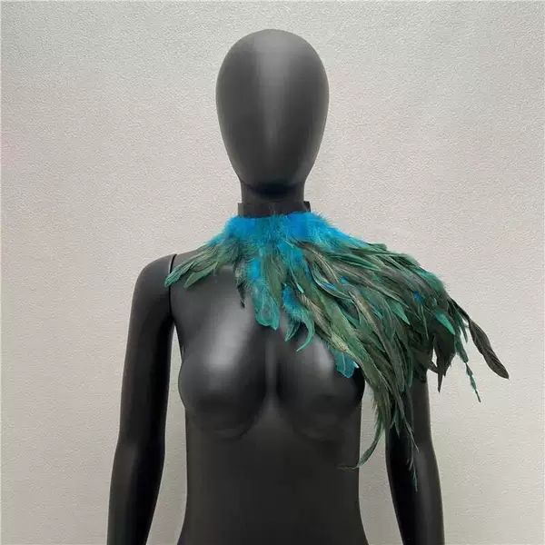 Cross-border Explosions Retro Gothic Feather Shawl Cape Adult Halloween Stage Show Exterior Shoulder