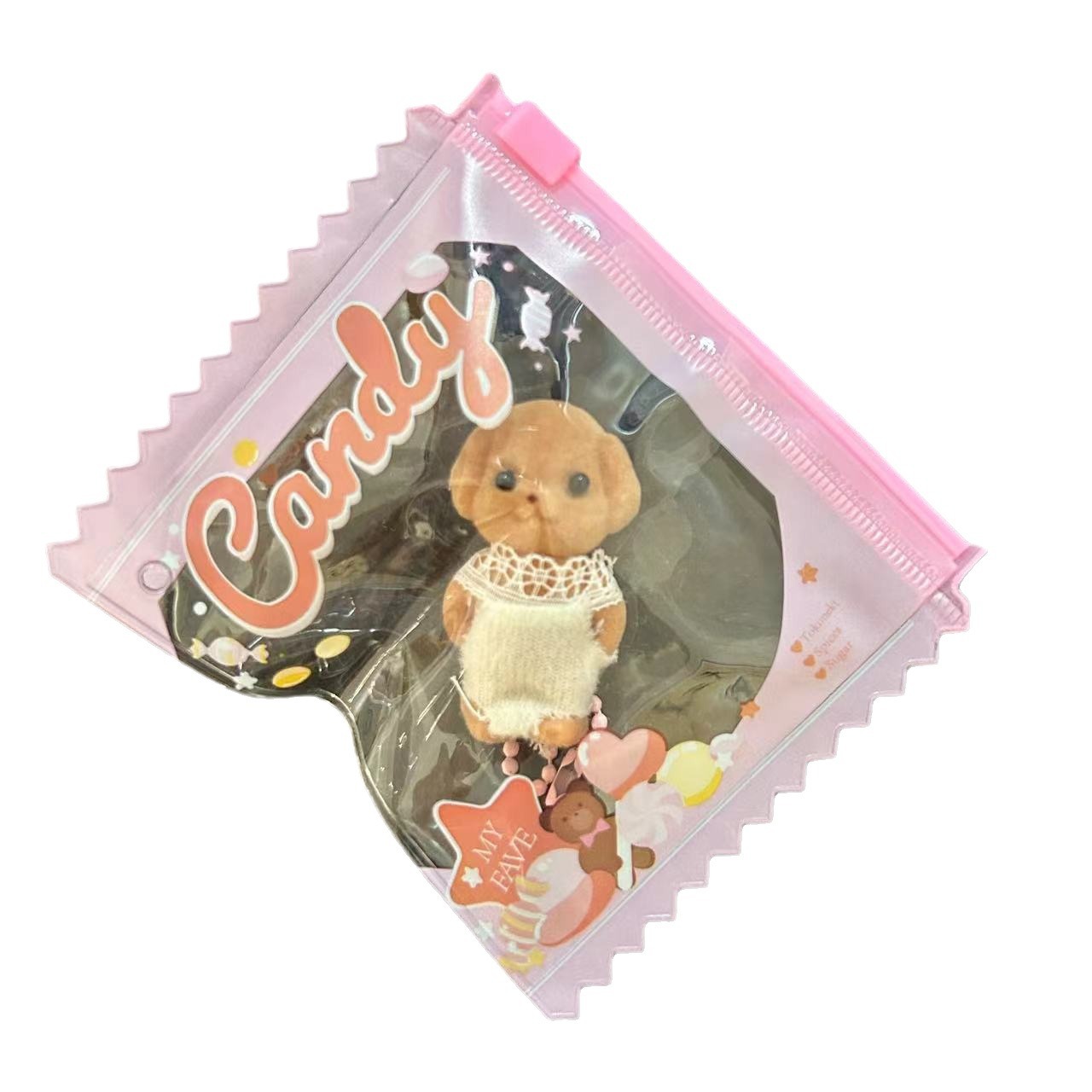 삼벨 푸들 세트 개   가족 스몰 사이즈 봉제 장난감 강아지 미니 사지 움직일 수 있음