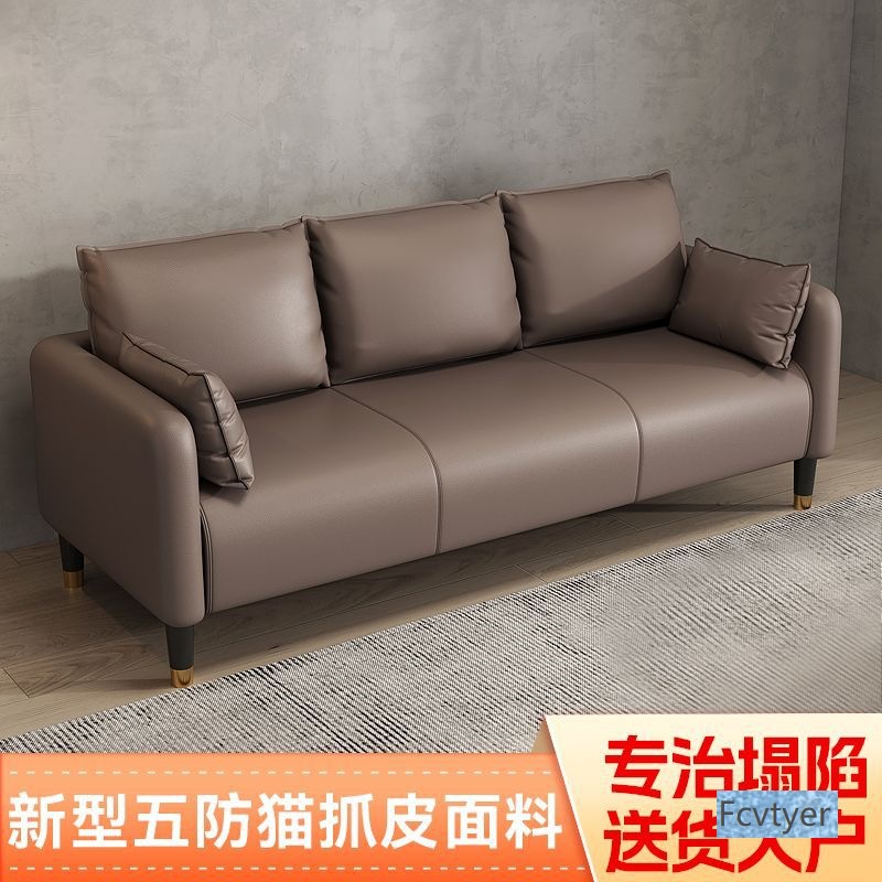 Miola Rental Cat Scratcher Seat Simple Cross-Border Leather Sofa Small Apartment Clothing Store Living Room Double Two or Three Simple