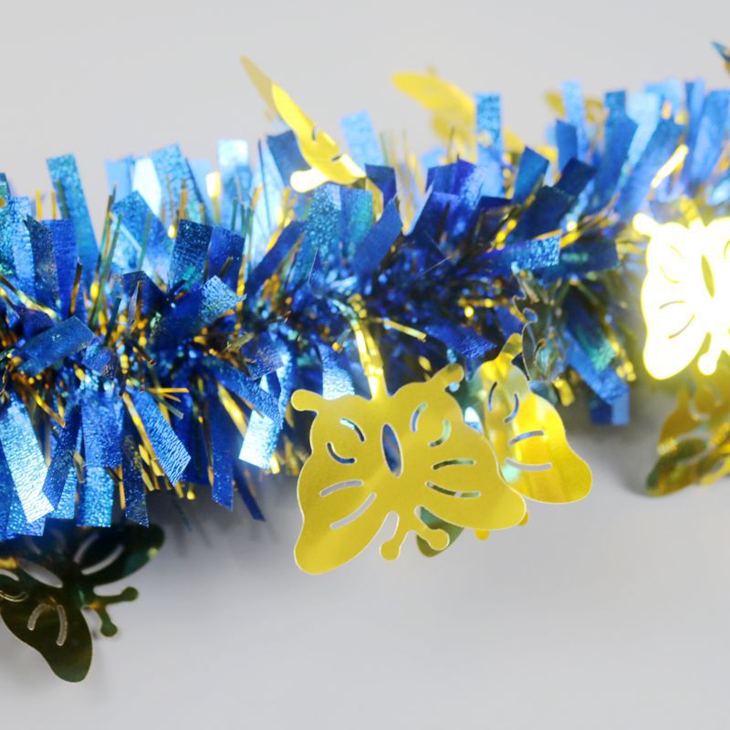 Cruzar la frontera 2 m complejo de navidad fiesta decoración mariposa burbuja de seda madder arreglo de la boda guirnalda rayas de color