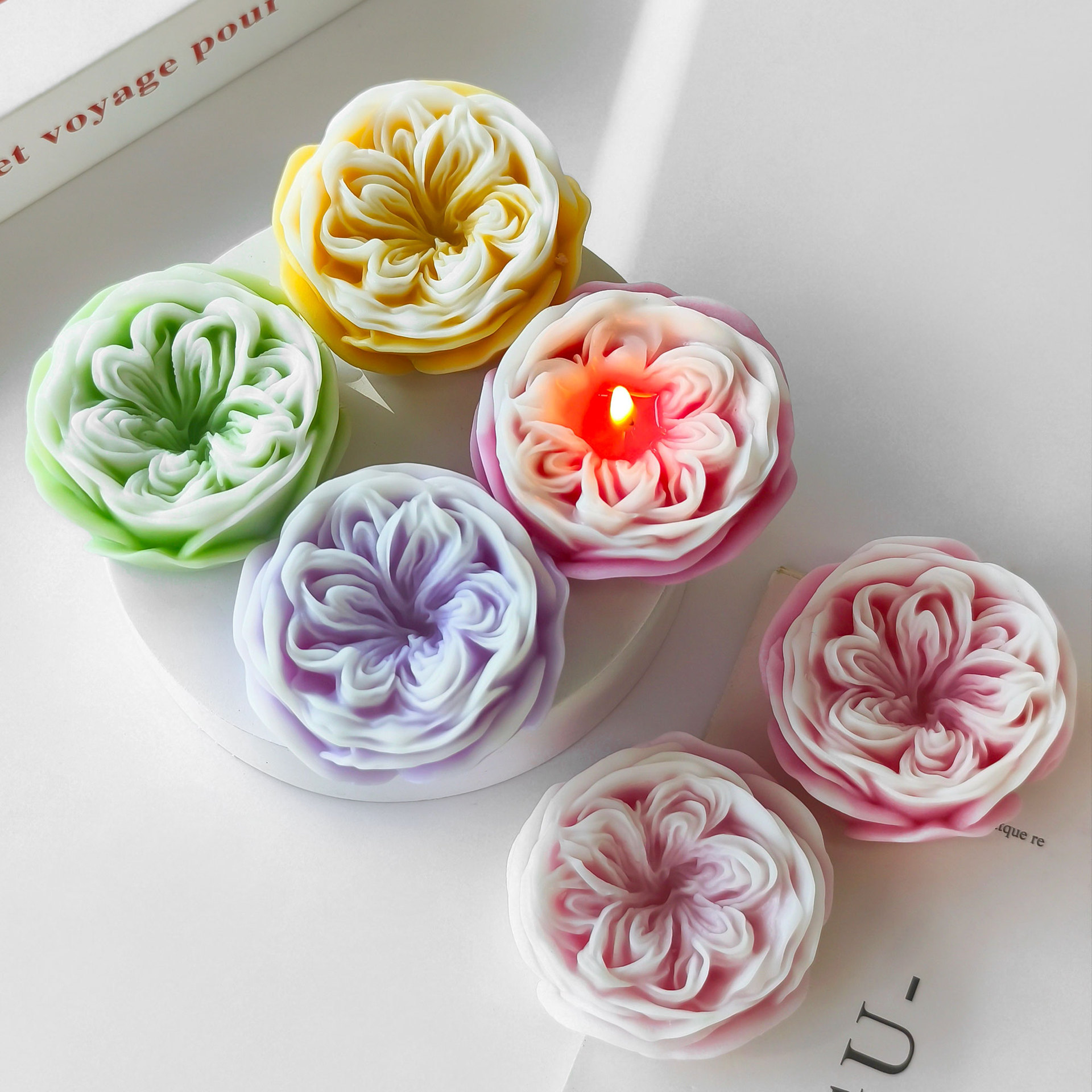 Jiahui Mei flor de rosa molde de silicona DIY molde de silicona para pastel de flor de rosa hecha a mano