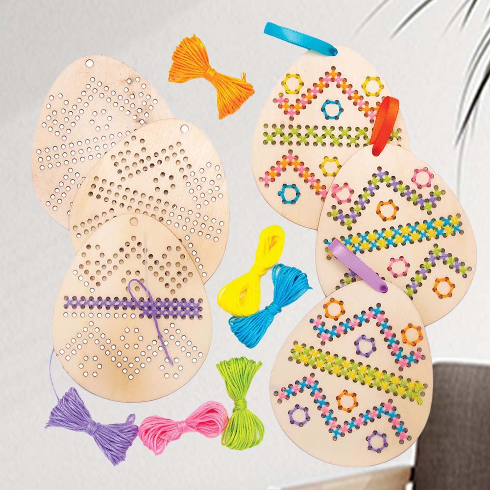 Cross-Border New Product Sewing Easter Egg Wooden Crafts Suitable for Children's Sewing and Decoration Kit A4