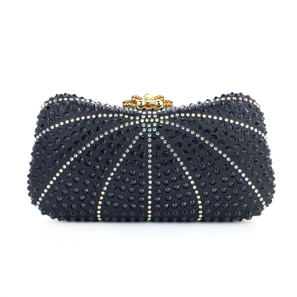 420g Weight Polyester Lining Material Lock clasp Closure Type Chain Strap Type Crossbody Bag, Evening Bag Bags Type Party Occasion Polyester Material Flower Pattern All Seasons Season Women's Gender Diamond Design Elegant Style Shell Shape Gold, Silver, Black Color Gold Silver Black Polyester Flower Shell Evening Bags 12