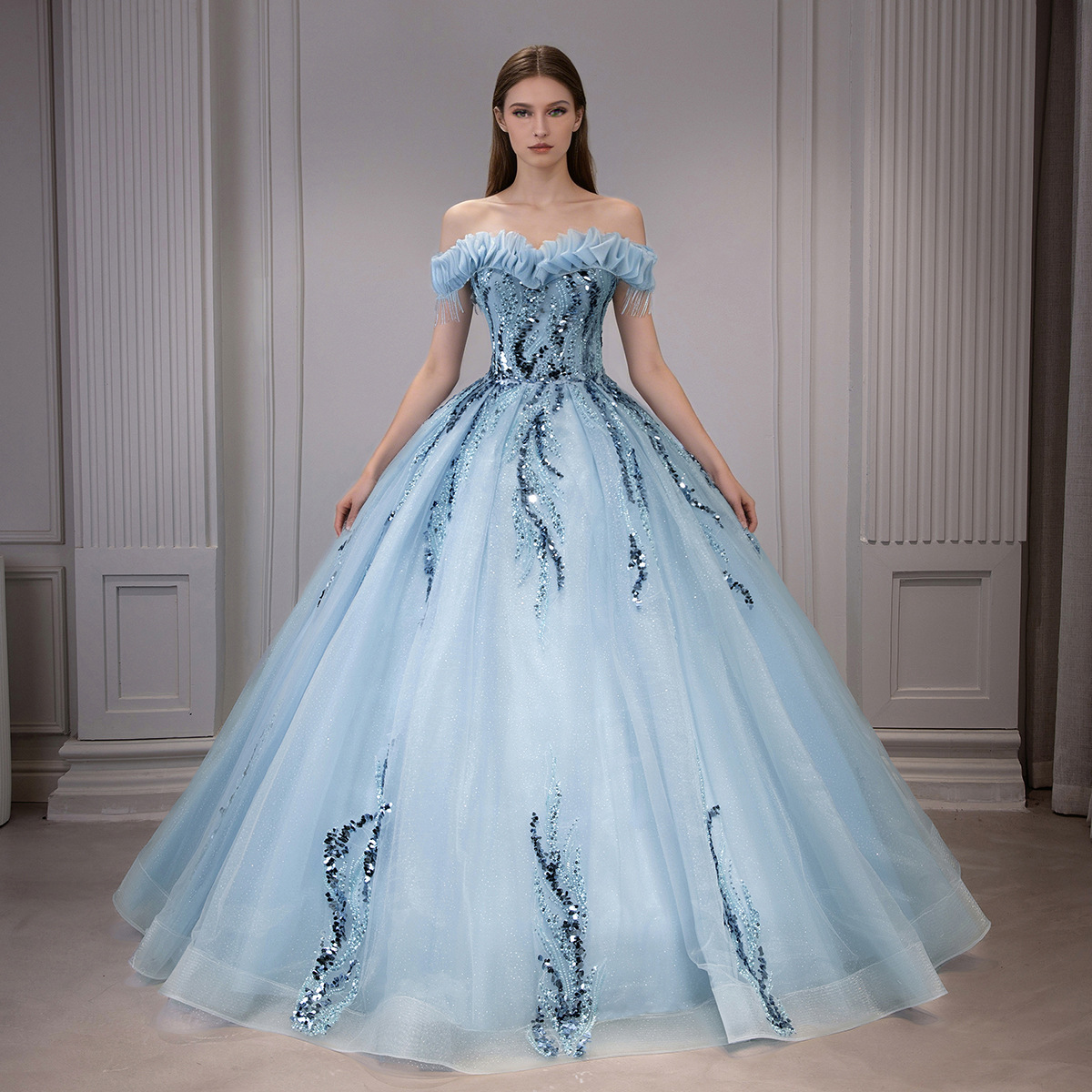 Foreign Trade European and American Fashion Wedding Dresses 2026 Bride Performance Ball Gown Puffy Skirt Cross-Border Plus Size Evening Dress Adult