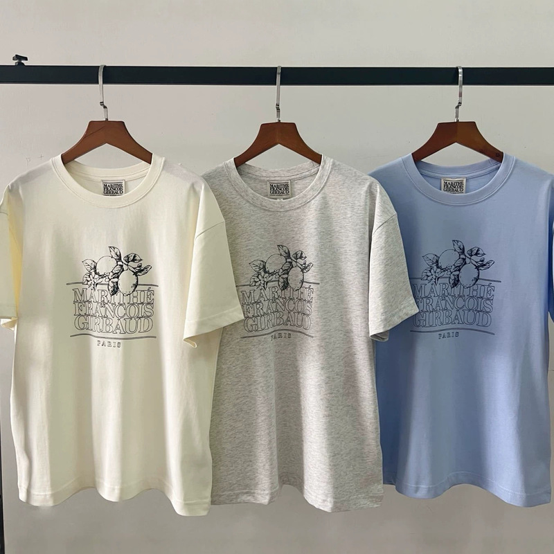 Marithe Lemon Logo T-Shirt Couple's Matching Trendy Printed Tops 2026 Summer Women's Fashion Marithe Lemon Logo T-Shirt Couple's Matching Trendy Printed Tops 2026 Summer Women's Fashion
