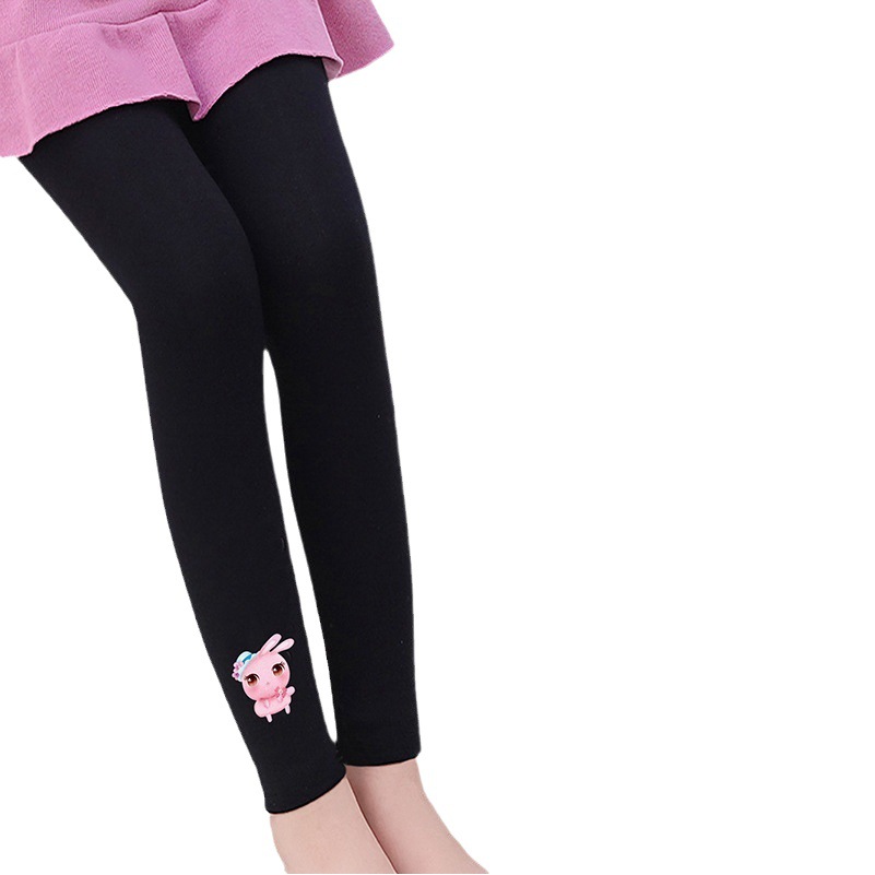 Polainas DE LOS NIÑOS Otoño e Invierno puro algodón cepillado pantalones casuales mujer bebé color sólido dibujos animados delgados pantalones exteriores