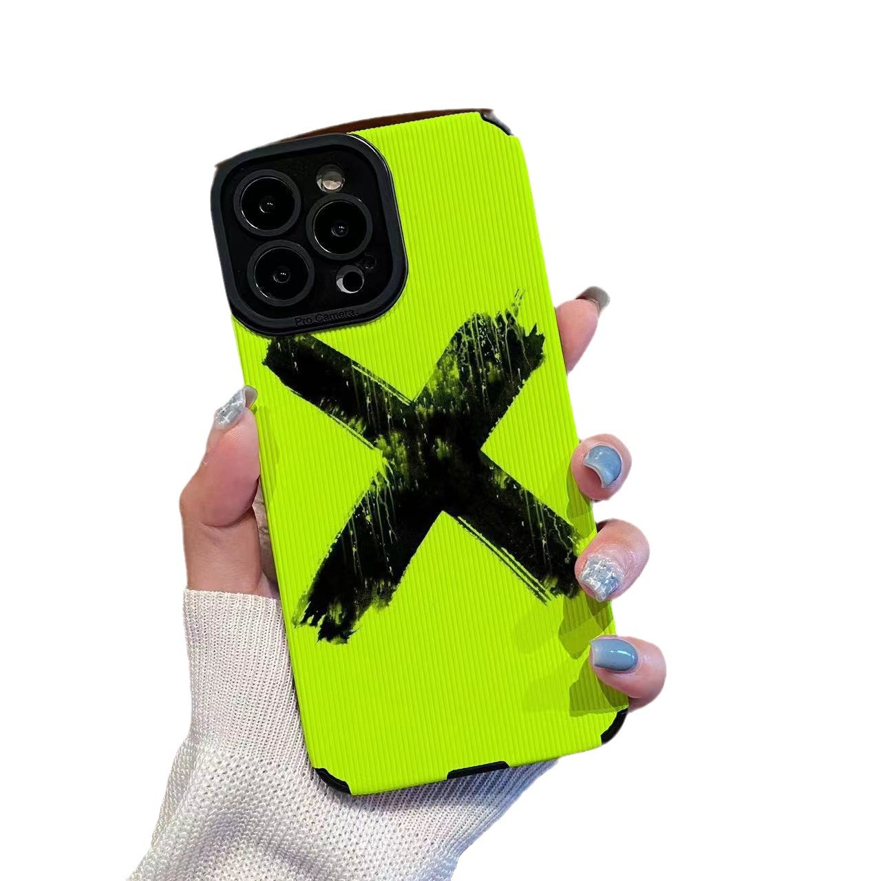 Minimalist Black Phone Case For Iphone 15 Pro Max With Striped Design_voghion.com