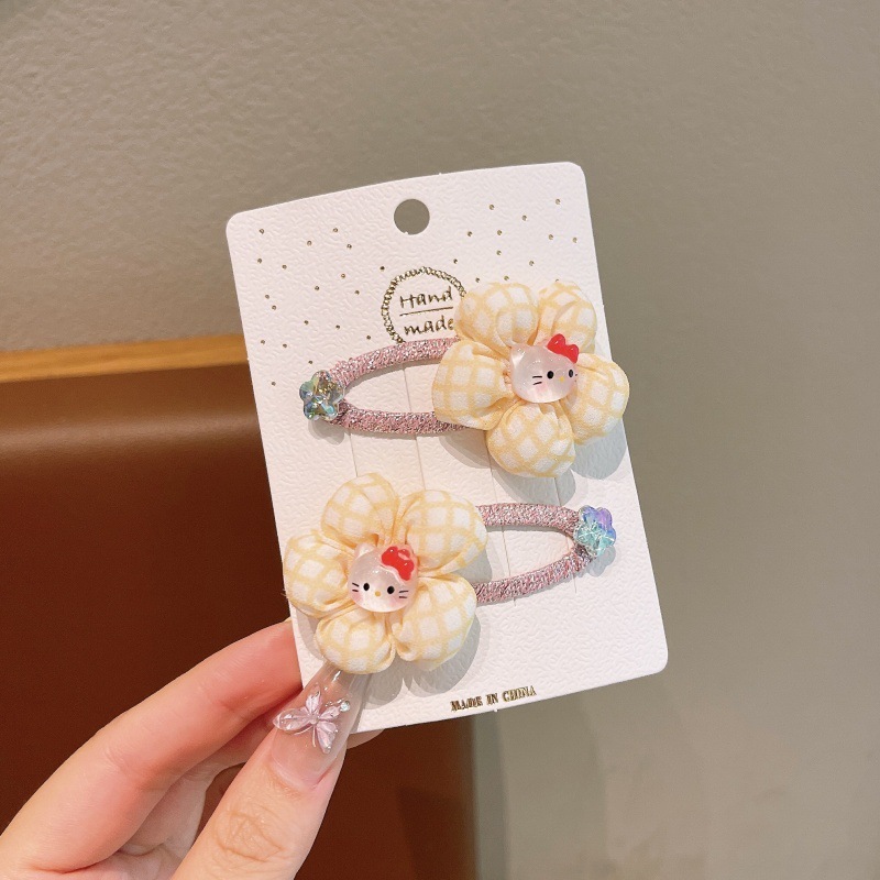 甜美彩色花朵儿童发夹女童公主前额刘海碎发夹宝宝发卡子头饰可爱|undefined