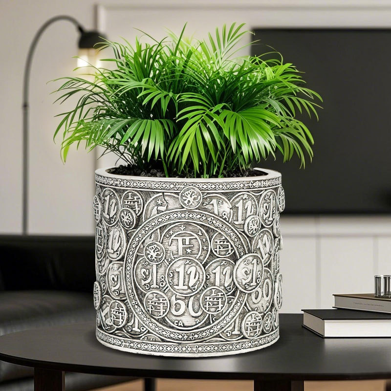  Specializes in Retro Hand-Painted Coin Flower Pots, Resin Ornaments, Home Desktop Decorations, Garden Bonsai Small Gifts