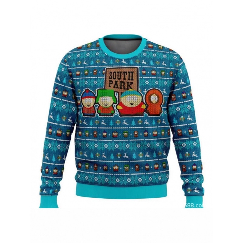 New cross-border foreign trade product: Simpson Family Christmas-themed 3D digital print men's crew neck sweatshirt New cross-border foreign trade product: Simpson Family Christmas-themed 3D digital print men's crew neck sweatshirt