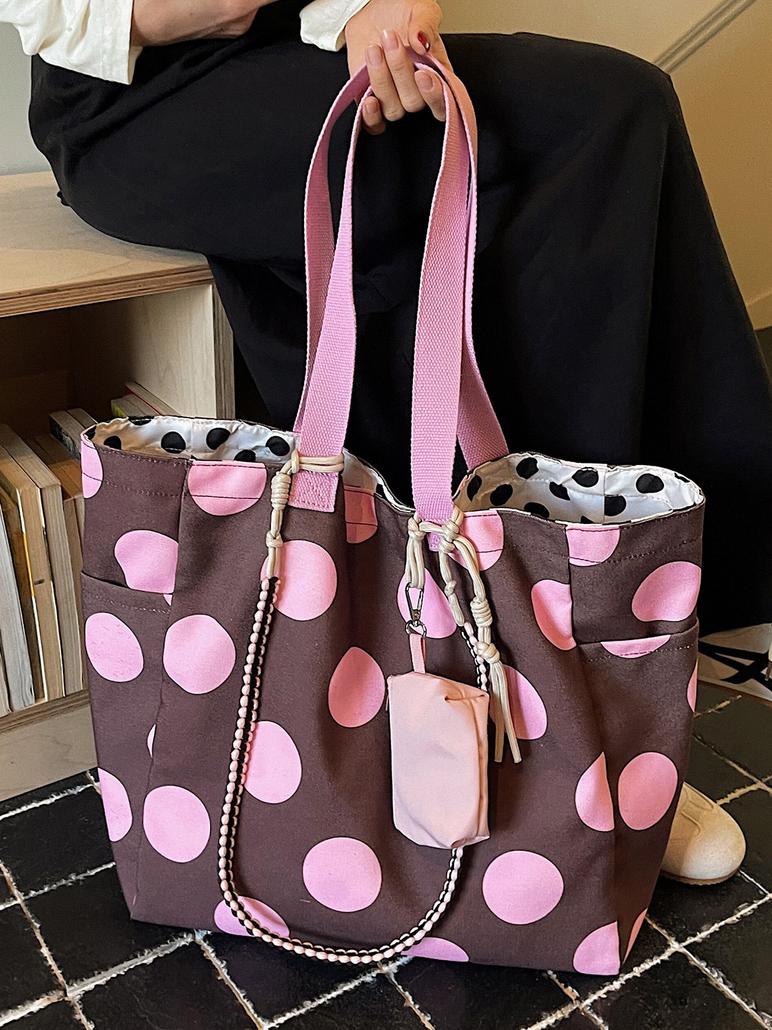 Coreano simple onda punto bolso de hombro para mujeres ventas calientes nuevos estudiantes perezosos clase de viaje bolsa de gran capacidad
