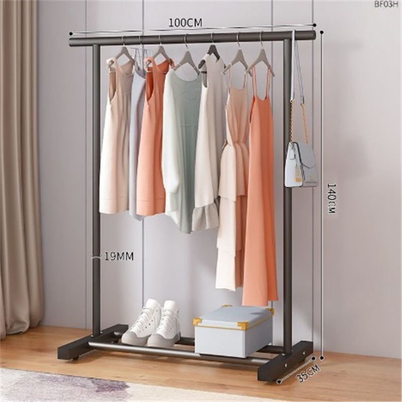 Percha de gorras para el suelo doméstico dormitorio móvil ropa crema simple dormitorio percha de ropa percha de secado percha vertical