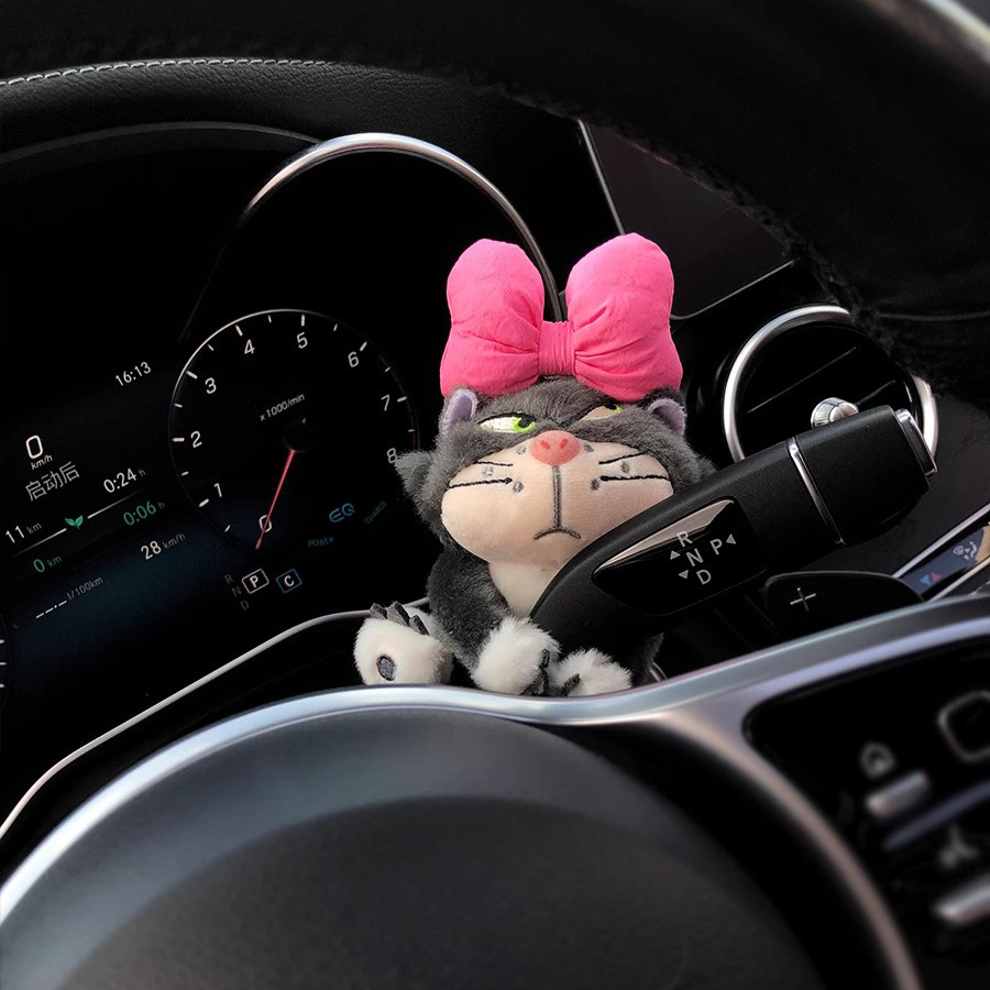Automóvil control central limpiaparabrisas de mano pantalla de decoración muñeca adornos lindos muñecas de peluche juguetes accesorios para automóviles mujeres