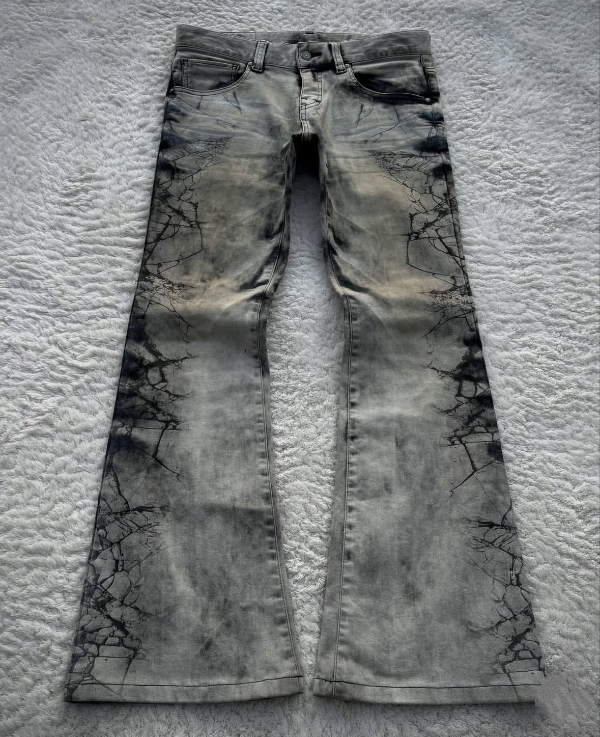 Transfronterizos y2k retro estampado en caliente de la industria pesada lavado en agua vaqueros para mujeres calles altas retro gótico pantalones de piernas anchas