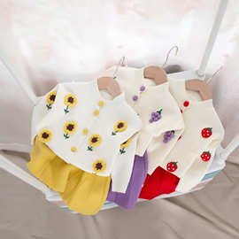 女童毛衣裙套装秋冬装韩版婴儿针织开衫0-1234岁宝宝裙子两件套潮