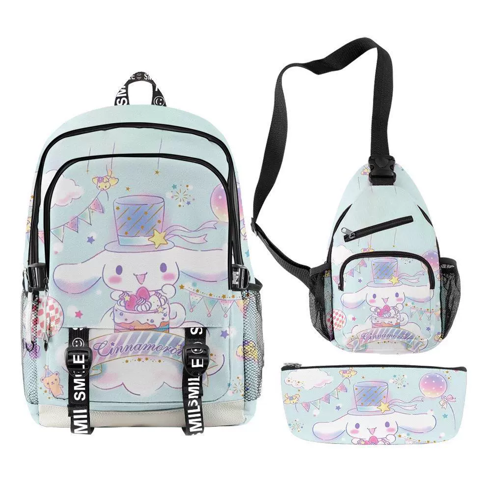Sanrio, school bag, backpack, pencil case, set, Cinnamoroll, 3 piece set