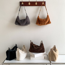 秋冬新款毛茸茸高级感腋下包时尚百搭毛绒手提单肩包小众流行女包